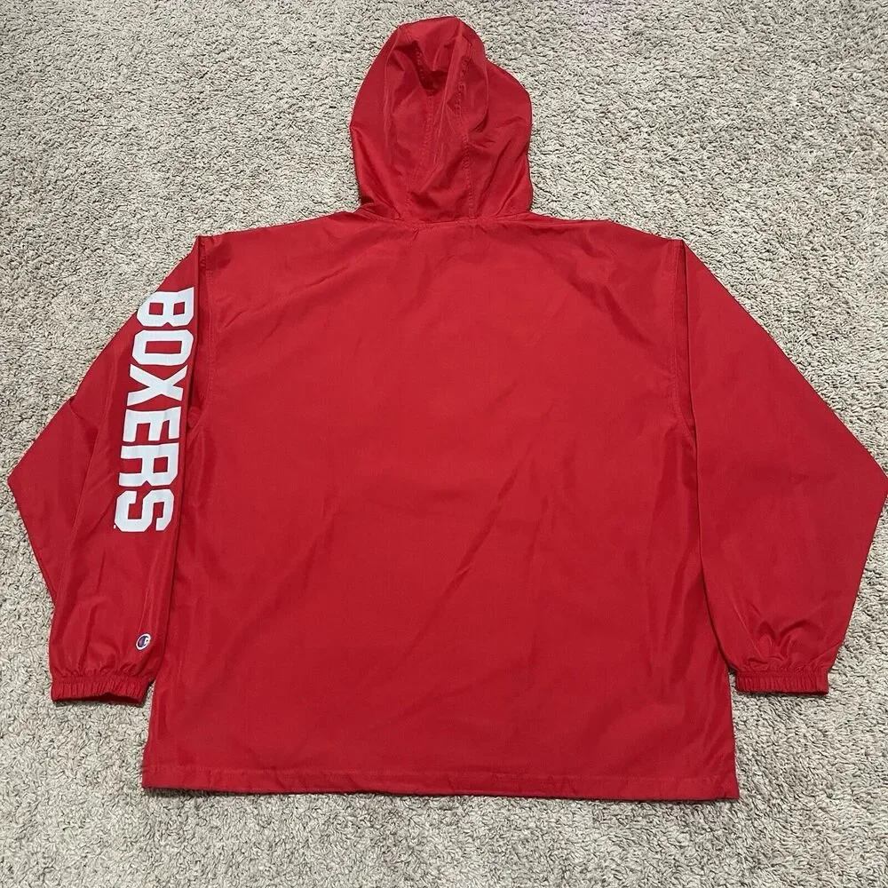 Pacific University Boxers Mens Jacket XL Red Anorak Windbreaker Oregon Champion